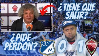 ALBERTO GAMERO PIDE PERDON A LOS HINCHAS DE MILLONARIOS ¿PIDEN LA SALIDA DE GAMERO TRAS DERROTA [upl. by Zillah]