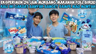 EKSPERIMEN 24 JAM MUKBANG FULL WARNA BIRU BORONG SUPERMARKET ANDRA MODE DINGIN🥶 SAMPE MUNTAH CUK😭 [upl. by Rivera]