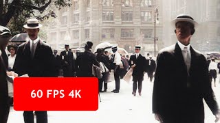 4k 60 fps A Trip Through New York City in 1911 [upl. by Dede]