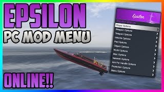 GTA 5 Online Epslion 140 ONLINE PC MOD MENU  DOWNLOAD  PC Mod Menu Showcase GTA 5 PC Mods [upl. by Hertzfeld]