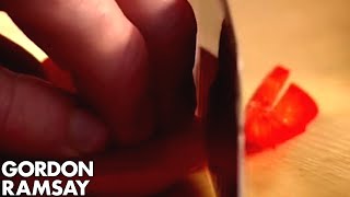 How to Cut A Bell Pepper  Gordon Ramsay [upl. by Esirahc906]