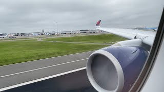 LOUD ENGINE SOUND Delta A350 Takeoff Amsterdam Schipol [upl. by Glass]