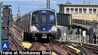 NYC Subway Railfanning  30 Minutes of A Trains at Rockaway Blvd [upl. by Siravrat506]