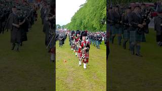 80 Year Old drummajor leads massed pipesanddrums marchingbands at 2024 Oldmeldrum Games shorts [upl. by Nirot]