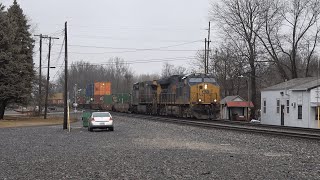 CSXCN HiRail Trucks Very Slow CSX I151 CSX I150 and Grain Train [upl. by Fancy]