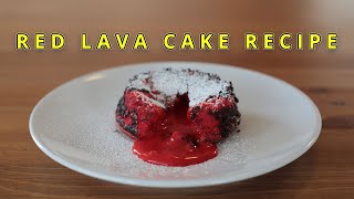 Delicious Lava Cake Recipe with Molten Red Lava Inspired by the Iceland Eruption in Geldingadalur [upl. by Moira]