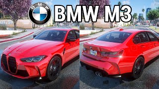 GTA 5 BMW M3 G80 2022  Realistic Engine Sound Mod Showcase NVE  QuantV  5Real  ReShade 4K [upl. by Sansone]