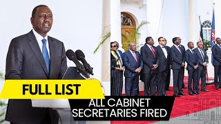 BREAKING Full List of Cabinet Secretaries Fired By President Ruto [upl. by Pazice14]