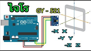 GY521 Sensor ไจโร เซ็นเซอร์ สอนใขงาน GY521 เเสดงค่าเเกน X Y Z Arduino EP36 DIY [upl. by Eiramlatsyrc]