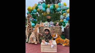 Safari theme first birthday party decoration ideas Jungle theme party decoration [upl. by Airotal]