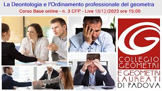 La Deontologia e lOrdinamento professionale del geometra  Corso base seconda edizione [upl. by Gad]