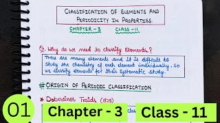 Class 11 chapter 3  Dobereiner  Newland  Lothar Mayer  Origin of Periodic table [upl. by Troyes914]