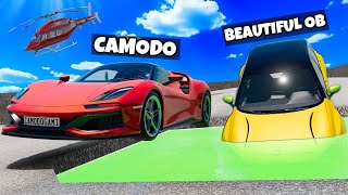 OB amp I Tested Cars Over ACID POTHOLES in BeamNG Drive Mods [upl. by Aiceled871]