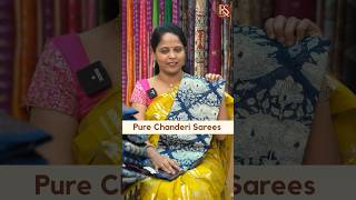 Pure Chanderi Sarees in Indigo prints and Banarasi border WhatsApp 9100062127 chanderisarees [upl. by Loos329]