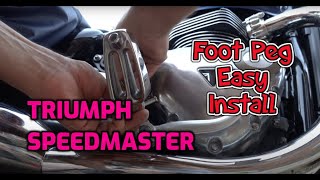 How to Install Motorcycle Foot Pegs on Triumph Speedmaster with midcontrols [upl. by Weslee]