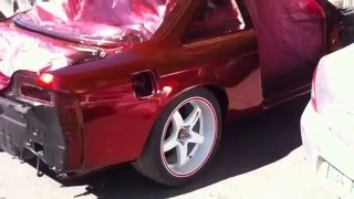 NissaN 200sx s14 wide body Silvia Chrome Candy Red Custom Paint [upl. by Ludewig]