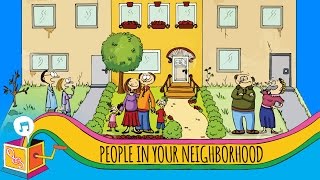 People In Your Neighborhood  Nursery Rhyme  Animated Karaoke [upl. by Aronoh10]