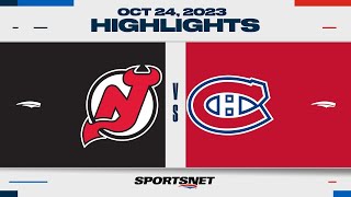 NHL Highlights  Devils vs Canadiens  October 24 2023 [upl. by Camroc923]