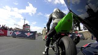 Manx Grand Prix 2017  04  David quotHammerquot Lumsden Senior Race Onboard [upl. by Ynnoj]