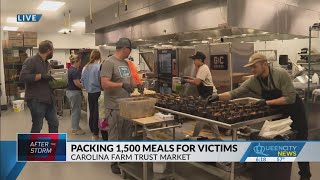 Charlotte group packs meals for NC storm victims [upl. by Forrer192]