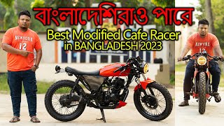 Modifed cafe racer  TVS FLame 125cc Bike Modified to Cafe Racer  Best modified Bike in Bangladesh [upl. by Bartholomeus890]