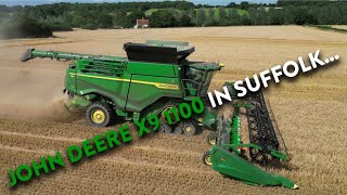 4Kᵁᴴᴰ Harvest 2024 John Deere X9 1100 combine in Suffolk JD 6215R 6R 155 amp Richard Western [upl. by Sacram]