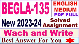 BEGLA 135 solved assignment 202324  begla 135 solved assignment 2024  ignou begla 135 2024 [upl. by Calley]