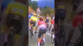 When Wout Van Aert catches up woutvanaert greenjersy tourdefrance cycling tadejpogacar TDF2022 [upl. by Nedap]