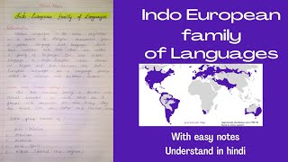 Indo European family of languages  In Hindi   With easy notes  Understand in hindi [upl. by Harutak]