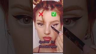 How to apply eyelinereyeliner for hooded eyes eyelinertoturial shortvideo [upl. by Brunelle]