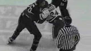 Derek Boogaard vs Jon Mirasty WHL FIGHT RD 2 [upl. by Elleirbag]