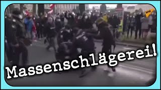 Polizist wird zusammen geschlagen Wien Demo w2011 [upl. by Ahsekyt318]