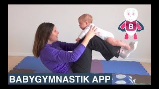 Gyngen  BabyGymnastik og Leg Motorik træning til Baby  03 måneder BabyGym BabyTummel [upl. by Ennahgiel413]