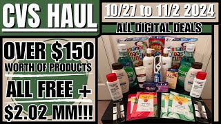 CVS Haul  102724 to 11224  ALL FREE  202MM  All Digital Deals Includes Pickup Order [upl. by Akoek85]