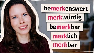 Bemerkenswert merkwürdig merklich Was ist der Unterschied Deutsch B2 C1 [upl. by Airdni]