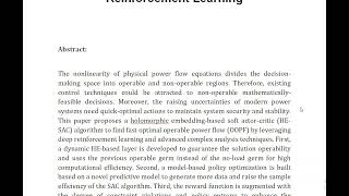 Optimal Operable Power Flow Sample Efficient Holomorphic Embedding Based Reinforcement Learning [upl. by Olegna795]