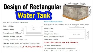 design of underground rectangle water tank  water tank design [upl. by Uund]