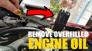 How To REMOVE EXCESS  OVERFILLED CAR ENGINE OIL [upl. by Siari]