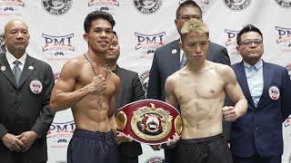 OFFICIAL WEIGH IN  Regie SuganobPH vs Kai IshizawaJapan WBO Global Light Flyweight Title [upl. by Sill118]