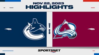 NHL Highlights  Canucks vs Avalanche  November 22 2023 [upl. by Ahset]