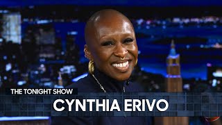 Cynthia Erivo Talks Singing with Ariana Grande in Wicked and Whistles a Christmas Song Extended [upl. by Enieledam]