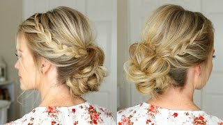 Lace Braid Homecoming Updo  Missy Sue [upl. by Eesak]