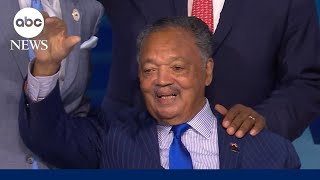 Emotional moment as Rev Jesse Jackson takes the stage at DNC [upl. by Odranar]