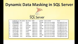 Dynamic Data Masking in SQL server  Security feature in SQL server 2016  Ms SQL [upl. by Niawat]