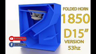 FOLDED HORN 1850 D15 VERSION 2024 SPEAKER BOX DESIGN CM AND INCHES MEASUREMENTS NEW DESIGN [upl. by Evangeline581]