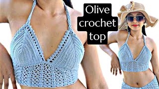 Olive crochet top  bralette tutorial [upl. by Manuel]