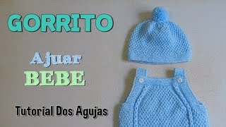 Ajuar gorro a dos agujas palitos [upl. by Issiah]