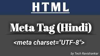 How To Define charset In Webpage  charset Attribute Meta Tag Hindi [upl. by Aisiram]