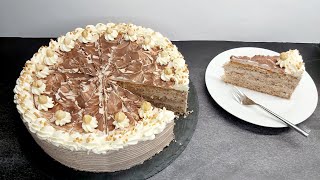 Nusscreme Torte Nusstorte Buttercreme klassisch wie vom Konditor [upl. by Almita]