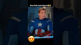 Tony Stark meets Bruce Banner while conversation about Tesseract😂🤣 shorts ytshorts marvel [upl. by Nonac745]